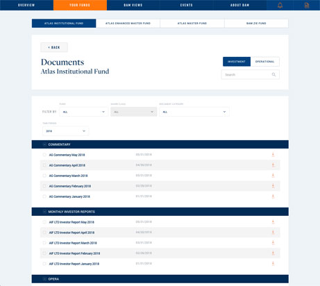 Document download page from the investor portal