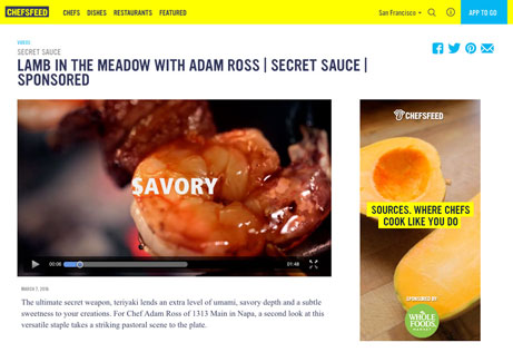 Screenshot of integrated ad placements